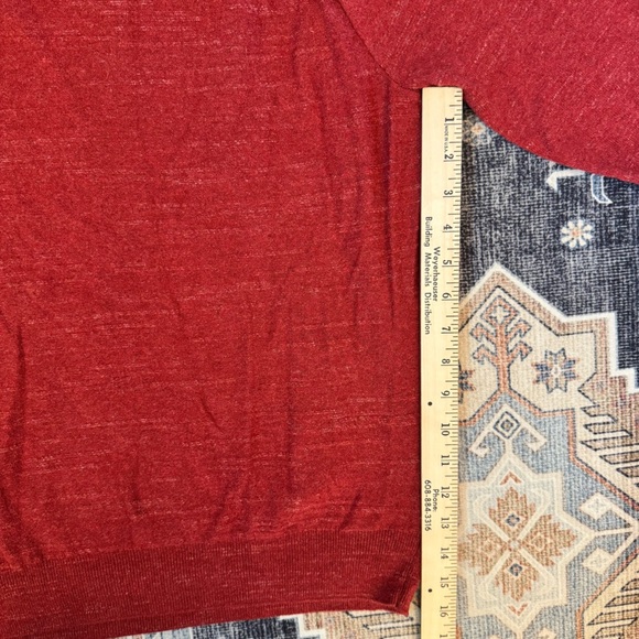 J. Crew Raglan Budded Men's Red 100% Cotton Business Casual Sweater Size Medium - Picture 10 of 12